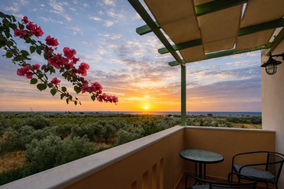 Balcony Terrace with Sunset Views over the Countryside