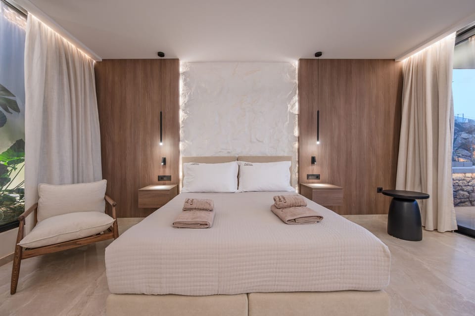 Villa, 2 Bedrooms, Private Pool, Sea View | 2 bedrooms, free cribs/infant beds, bed sheets