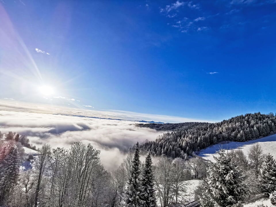 Sky, Blue, Winter, Mountainous Landforms, Snow, Cloud, Mountain, Hill, Wilderness, Geological Phenomenon