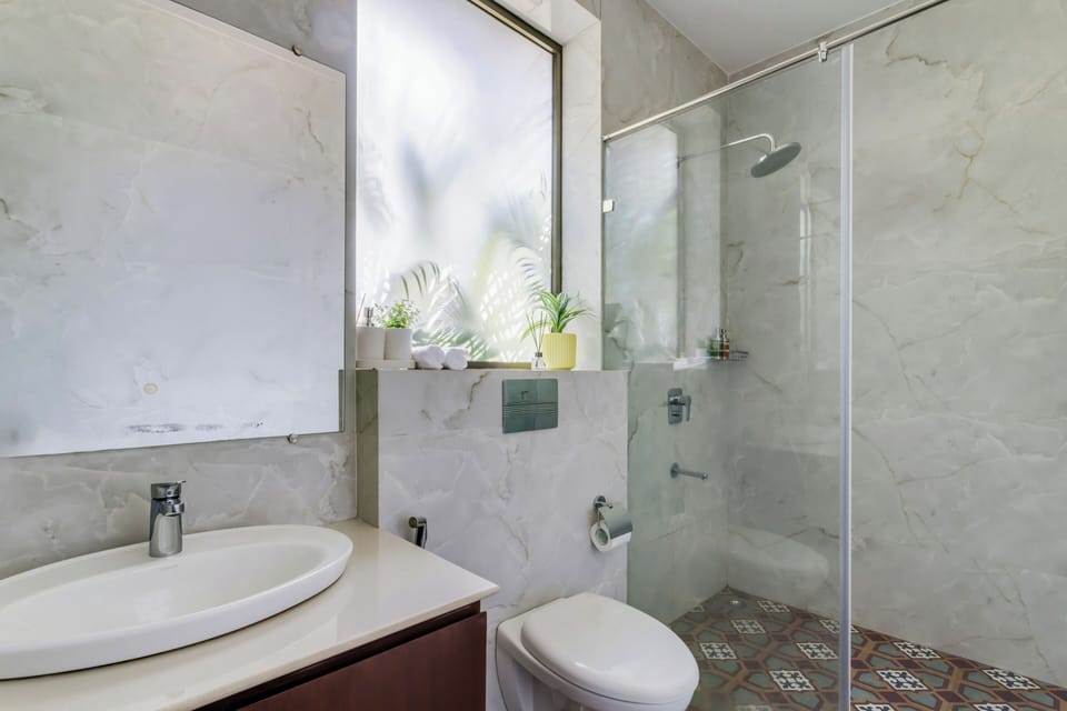 Villa, Non Smoking, Private Pool | Bathroom | Shower, towels, soap, shampoo