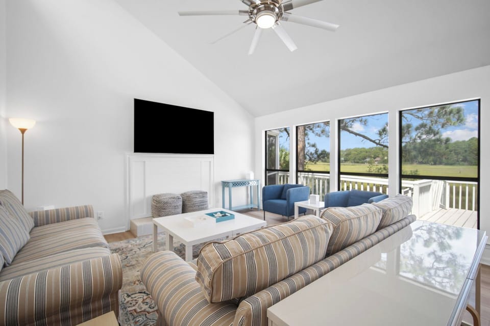 Spacious Seating with Marsh Views