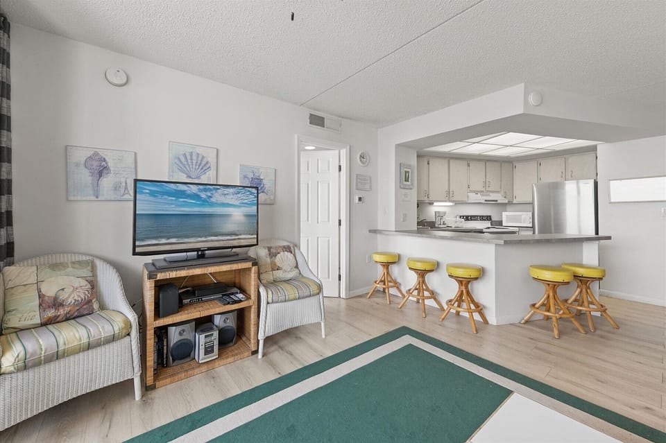 Cool off in the AC & catch your family favorites on the Flat Screen TV.