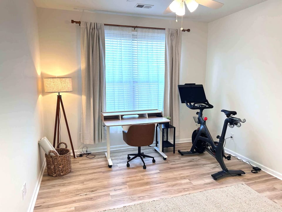 For longer stays, keep your routine intact with the in-home Peloton.