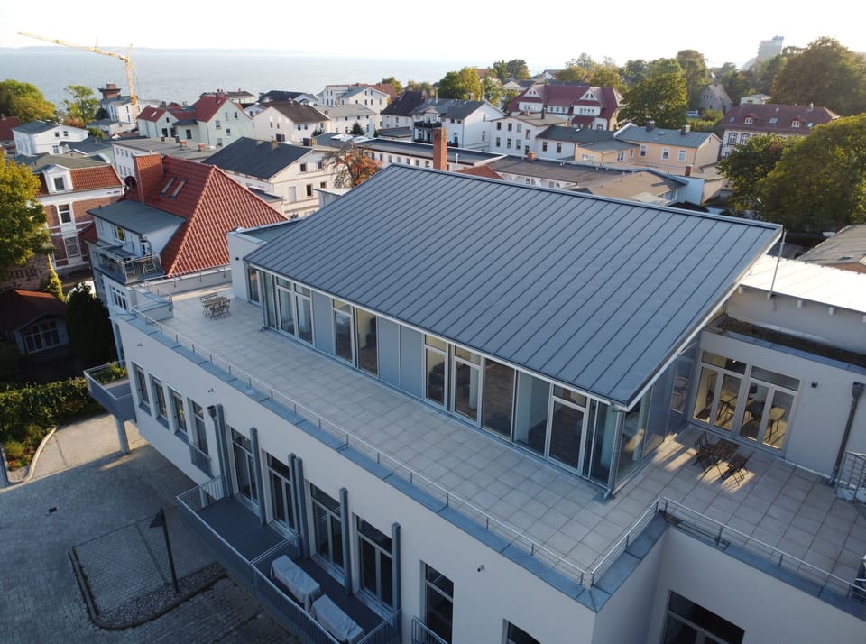 Aerial photo of the building