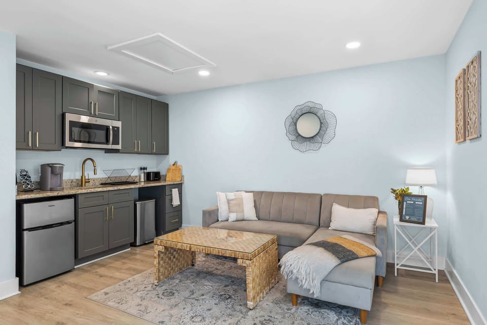 Open living room with Kitchenette.