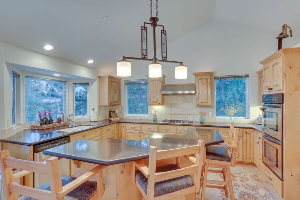 Kitchen | Fully Equipped | Island Seating & Natural Light