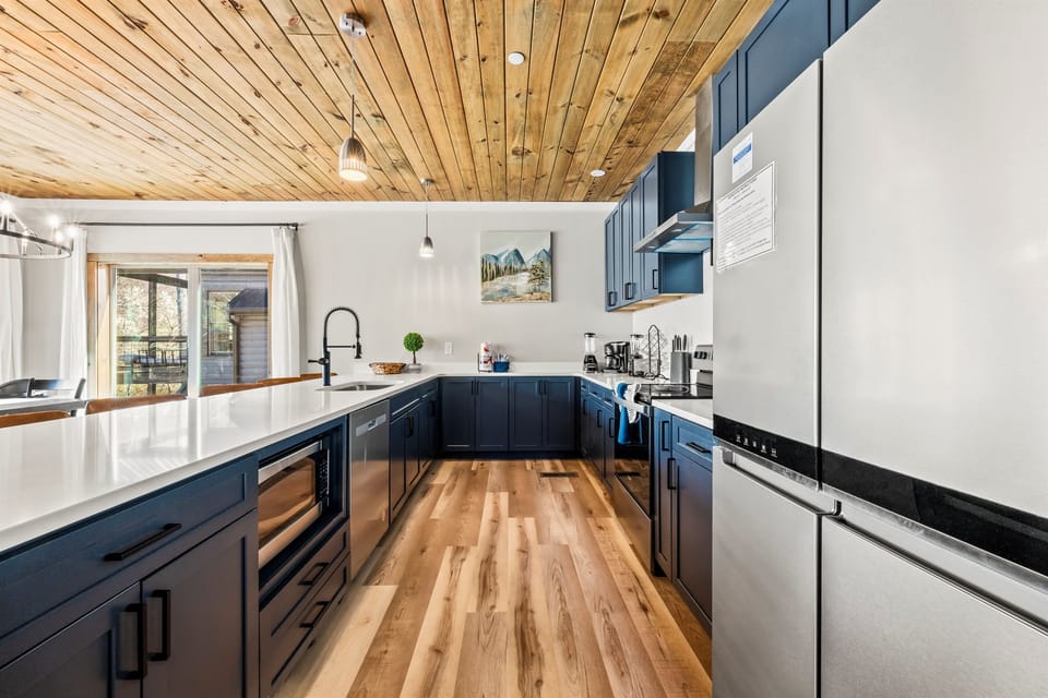 The kitchen is fully equipped and includes everything your group needs to cook your own meals.