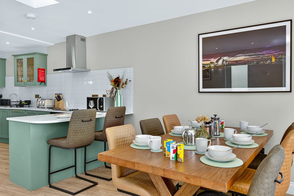 Open plan dining table