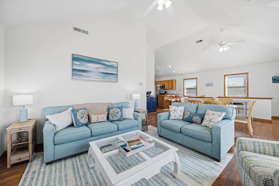 Top-Level Living Room with Deck Access