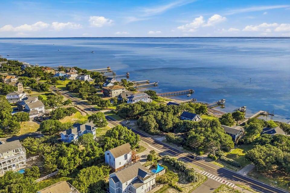Aerial View of Sunny Lagoon and Private Community Pier Access