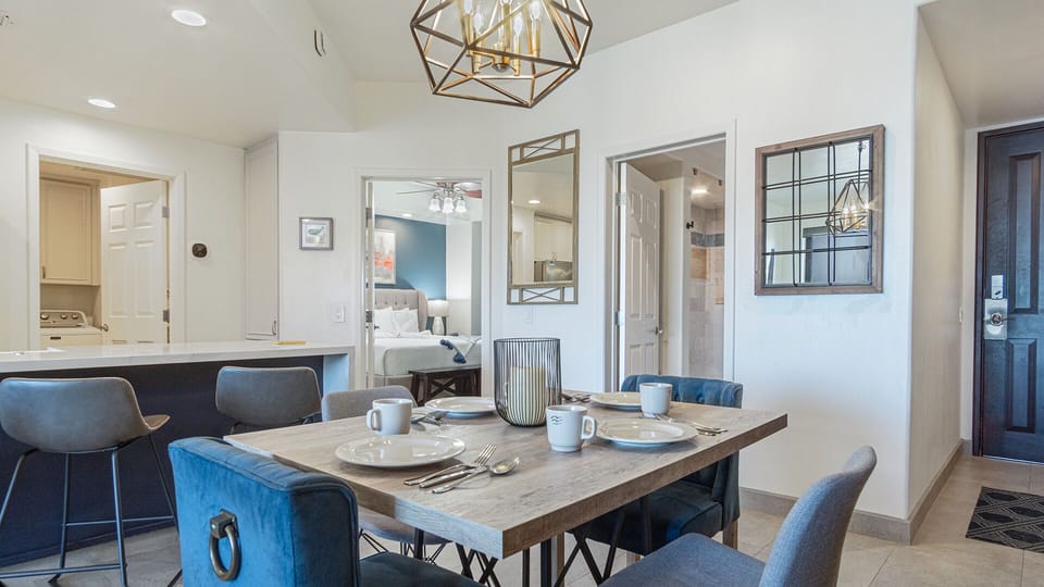 The dining table.
