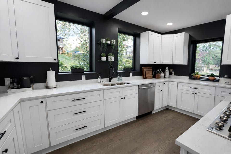 State of the Art Kitchen with Gorgeous Quartz Countertops, Luxury Stainless Appliances, and Plenty of Cabinets for Storage