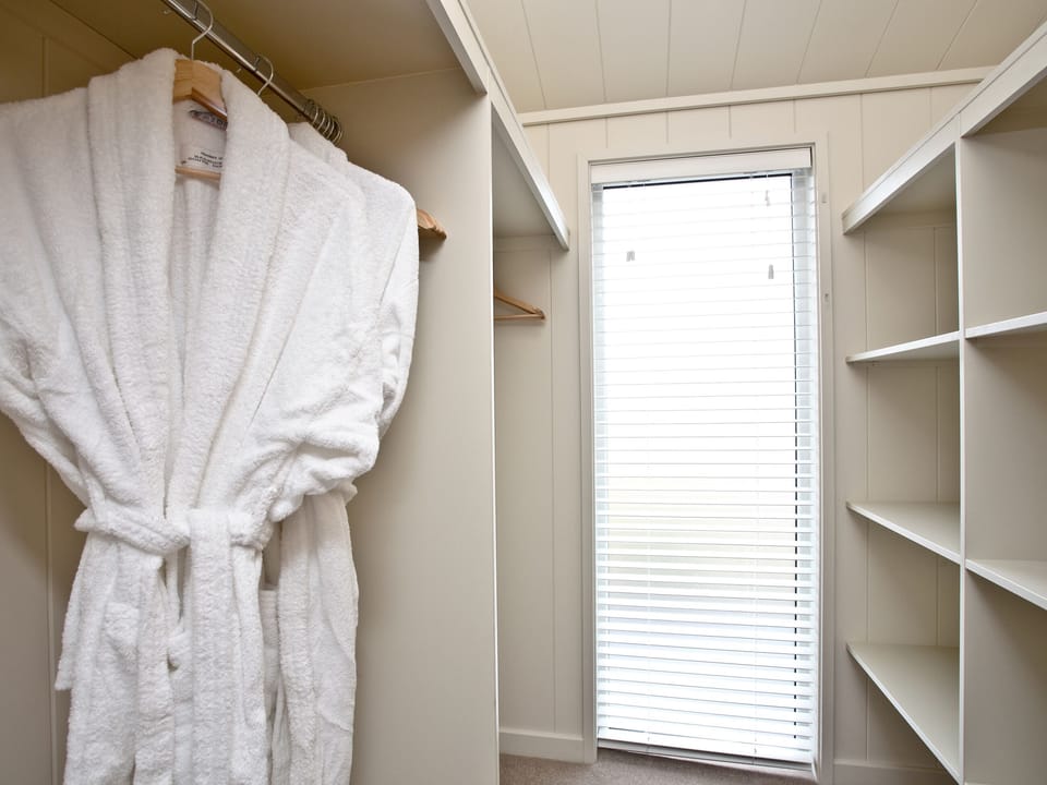Lots of wardrobe space and complementary bathrobes | Holly Lodge - South Downs Lodges, Hassocks
