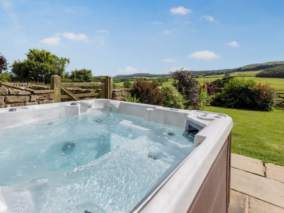 Luxurious hot tub | Thirley Cotes Farmhouse, Harwood Dale, near Scarborough