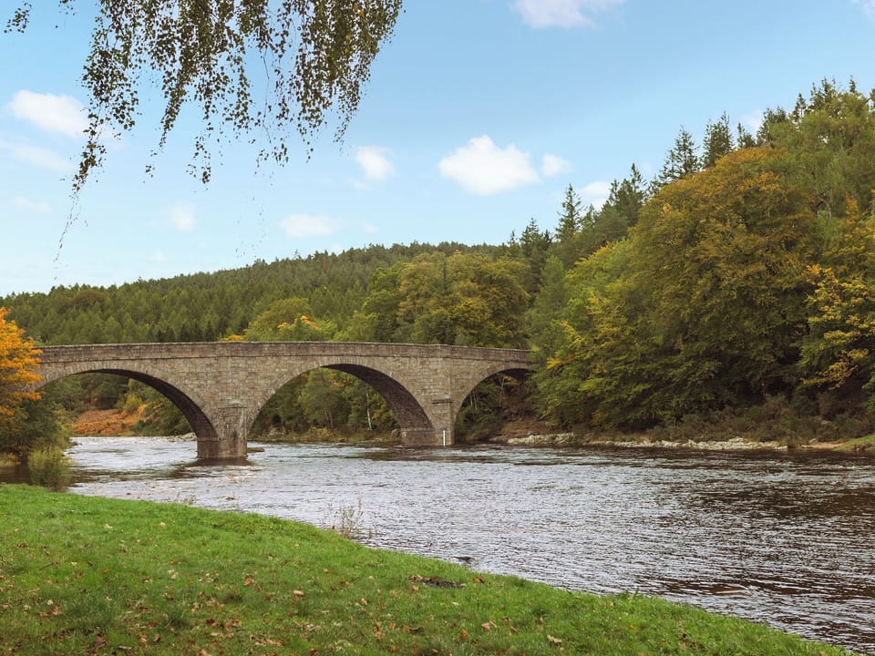 Potarch Lodge, located on the banks of the River Dee beside the iconic Thomas Telford Potarch Bridge, completed in 1813. Wild Salmon fishing available February - October. | Potarch Lodge, Potarch, near Banchory
