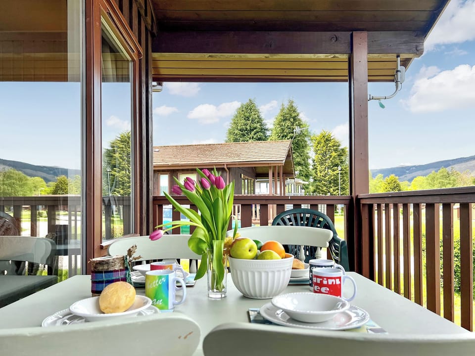 Sitting-out-area | Blairlagan Lodge, Hunters Quay, near Dunoon