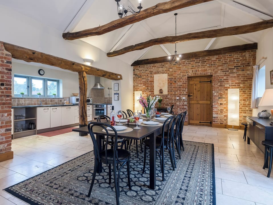 Open plan living space with marble floor | The Stables - Manor Mews, Tattersett, near Fakenham