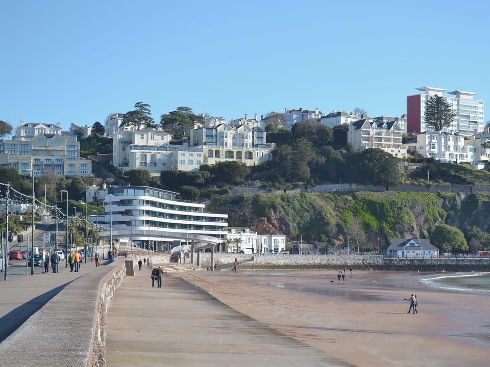 There is a splendid promenade below Astor House for guests to talk in the sea air | Astor House, Torquay, Devon