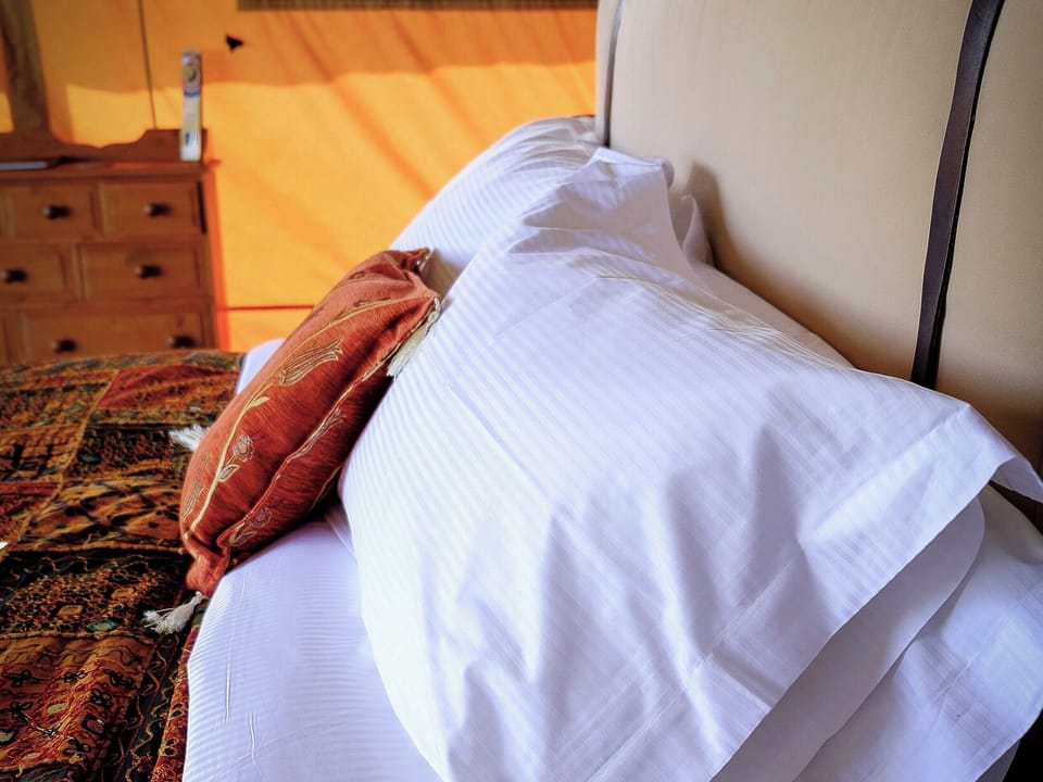 Double bedroom | Tent 3 Oak Apple Lodge - Manor Farm, Hooke, near Beaminster