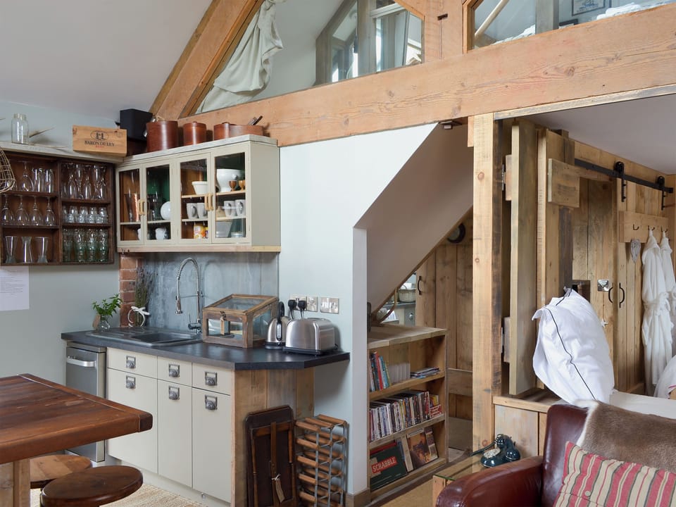 Open plan living/dining room/kitchen | The Cowshed - Cheshire Boutique Barns, Wrenbury, near Nantwich