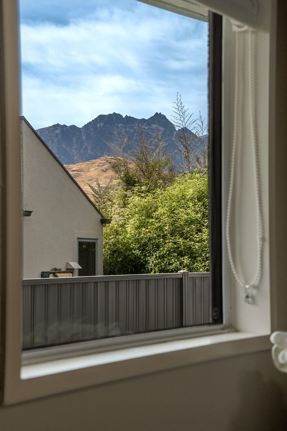 Garden outlook with Remarkables beyond