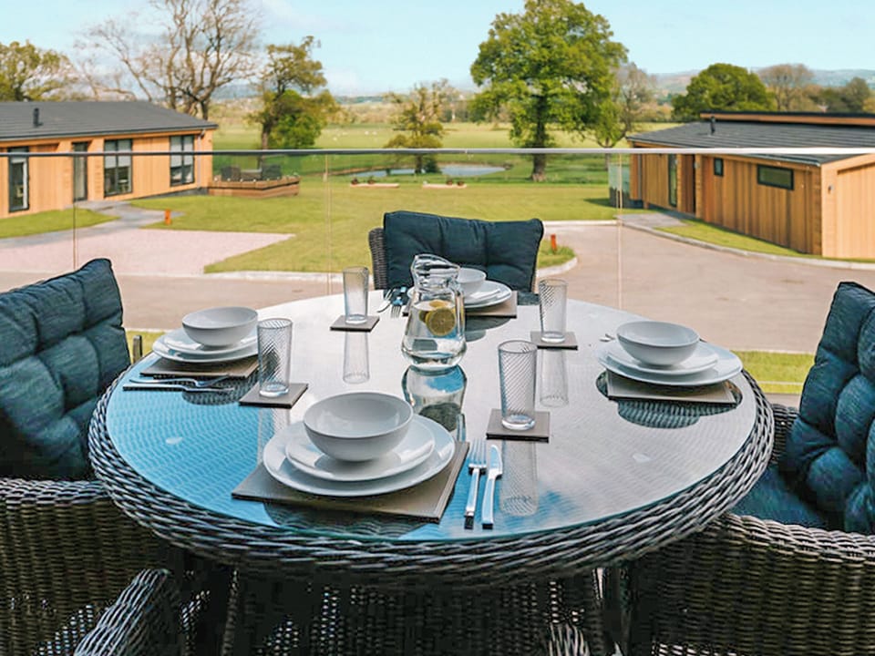Sitting-out-area | Oakley - Bowland Retreat Lodges, Clitheroe