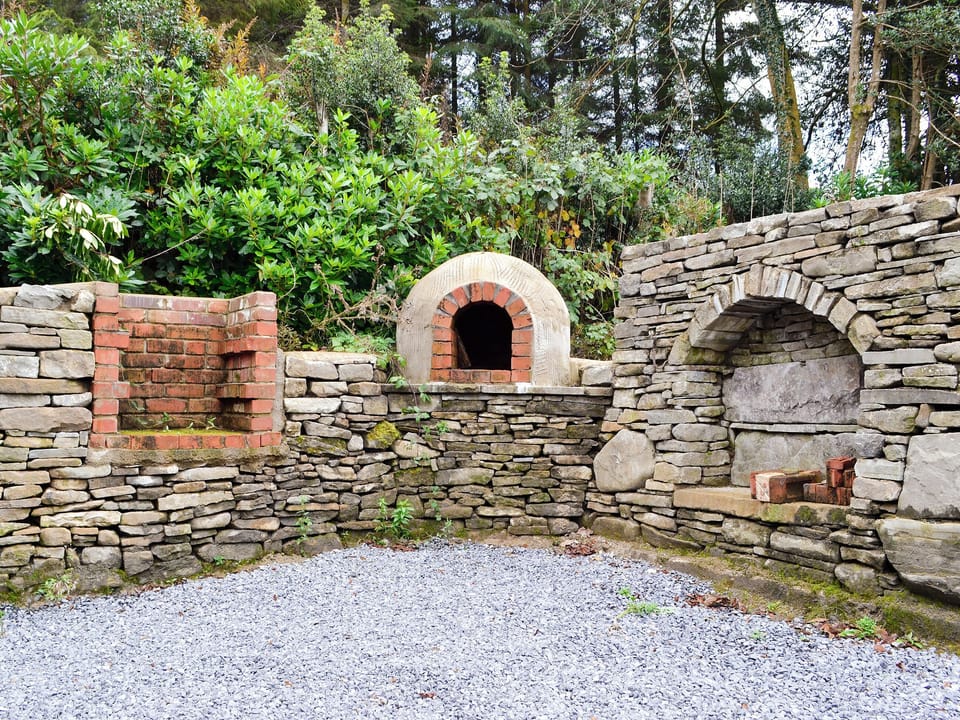 Patio with BBQ area | Ty Gambo, Plas Cilybebyll, near Pontardawe