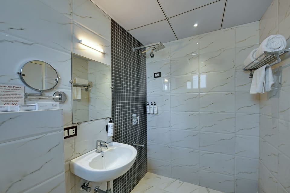 Deluxe Double or Twin Room, City View | Bathroom | Shower, rainfall showerhead, free toiletries, hair dryer