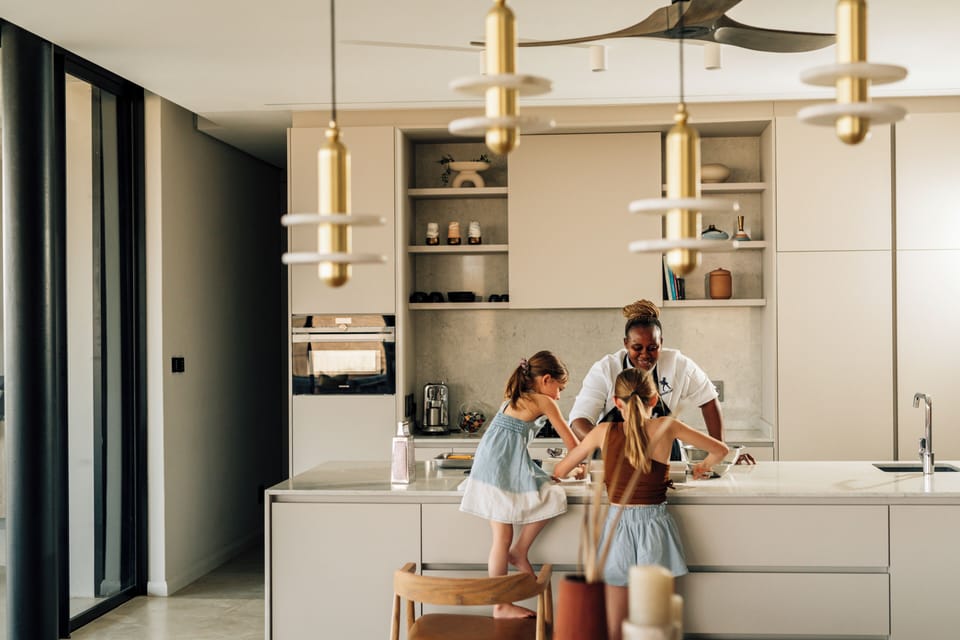 Full-size fridge, eco-friendly cleaning products