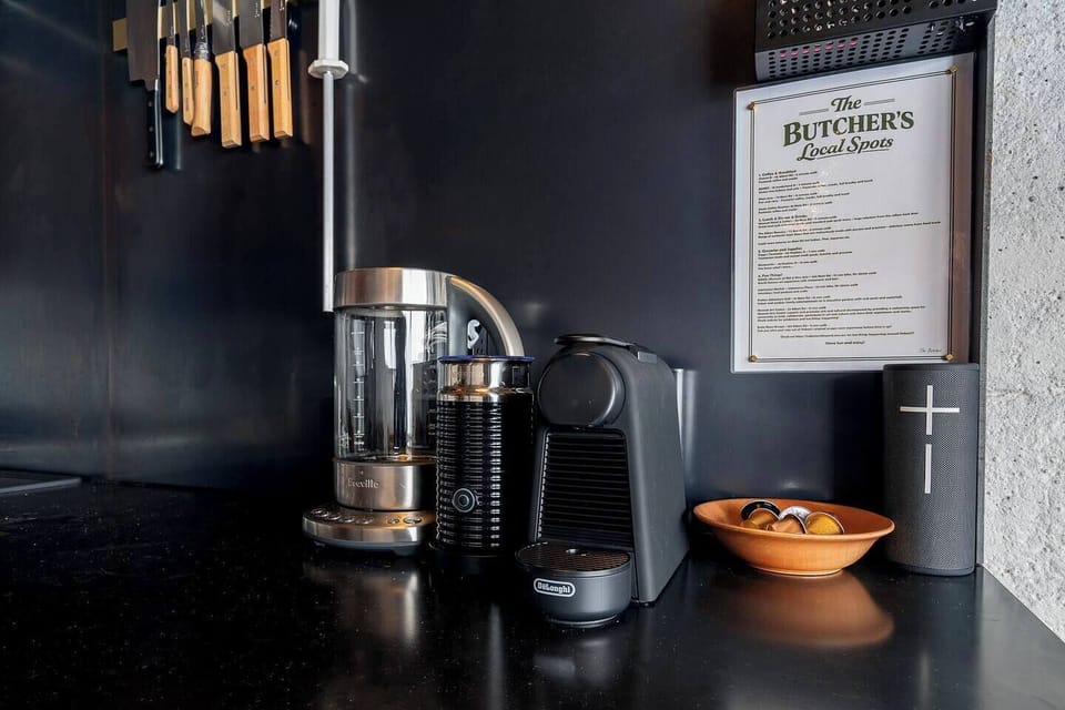 Start your morning at the dedicated coffee station, complete with a Nespresso machine, milk frother and kettle—perfect for a quick espresso or a slow brew before heading out to explore Moonah.