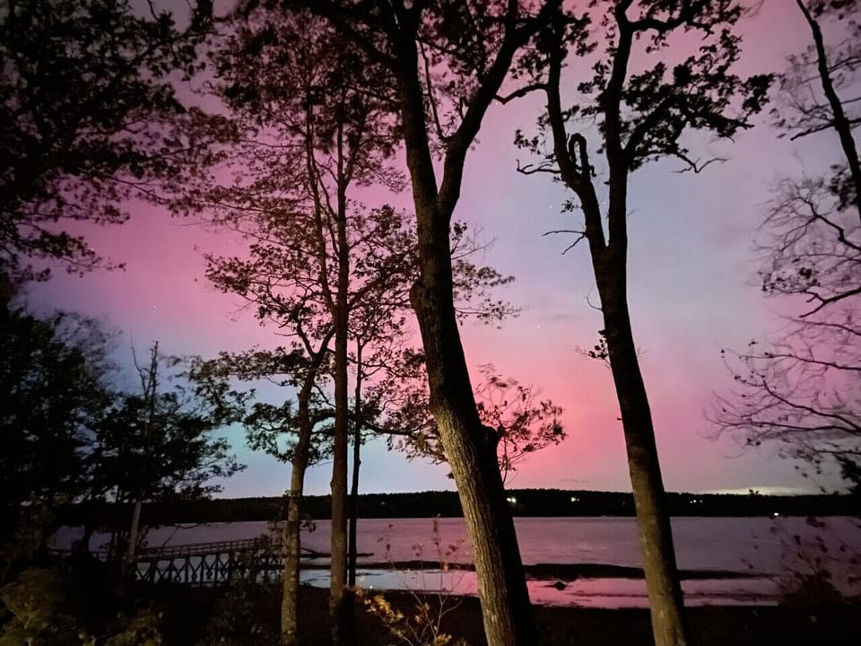 Evening skies and peaceful waterfront views from the property