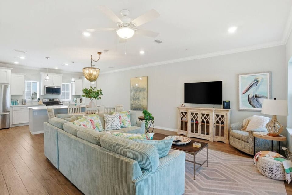Make yourself at home in this light-filled space designed for comfort.