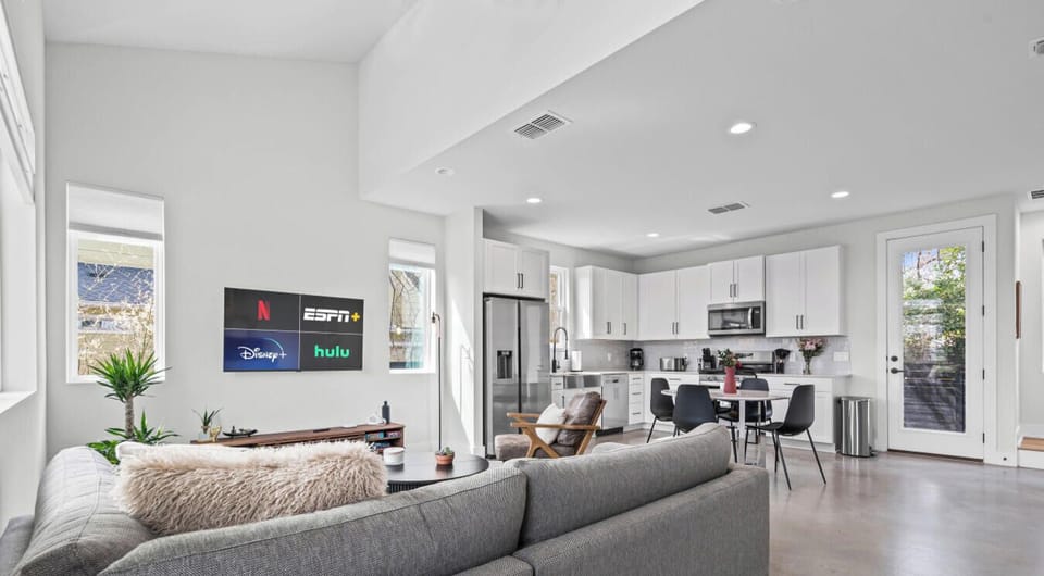 Open-concept living made for movie nights and brunch plans.