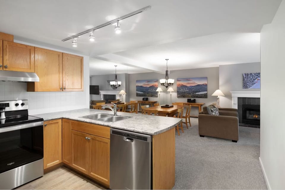 Cook with ease in a bright kitchen with modern appliances.