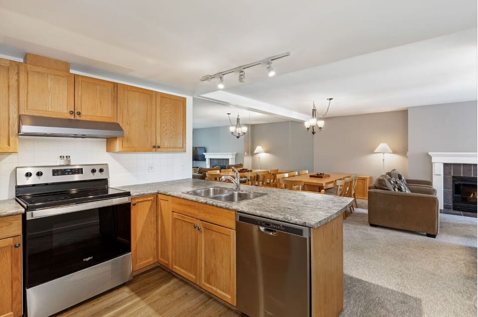 Prep hearty meals with full-size appliances and generous counters.