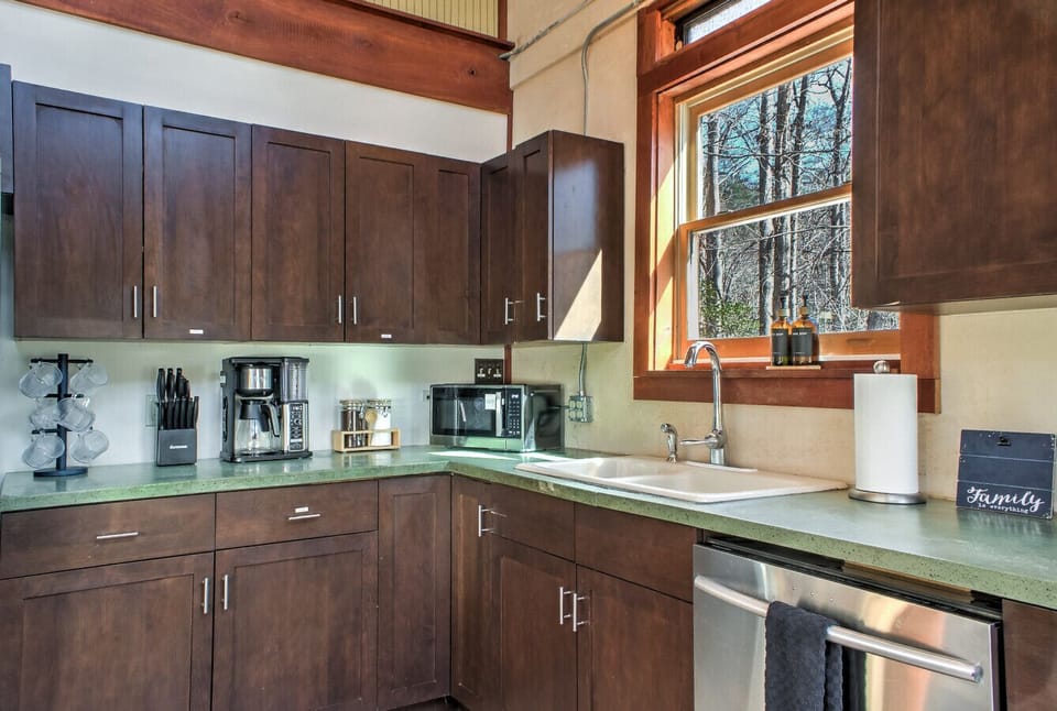 A kitchen with a view