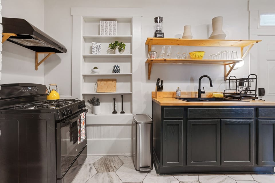 A bright and charming kitchen ready for morning coffee or a home-cooked meal.