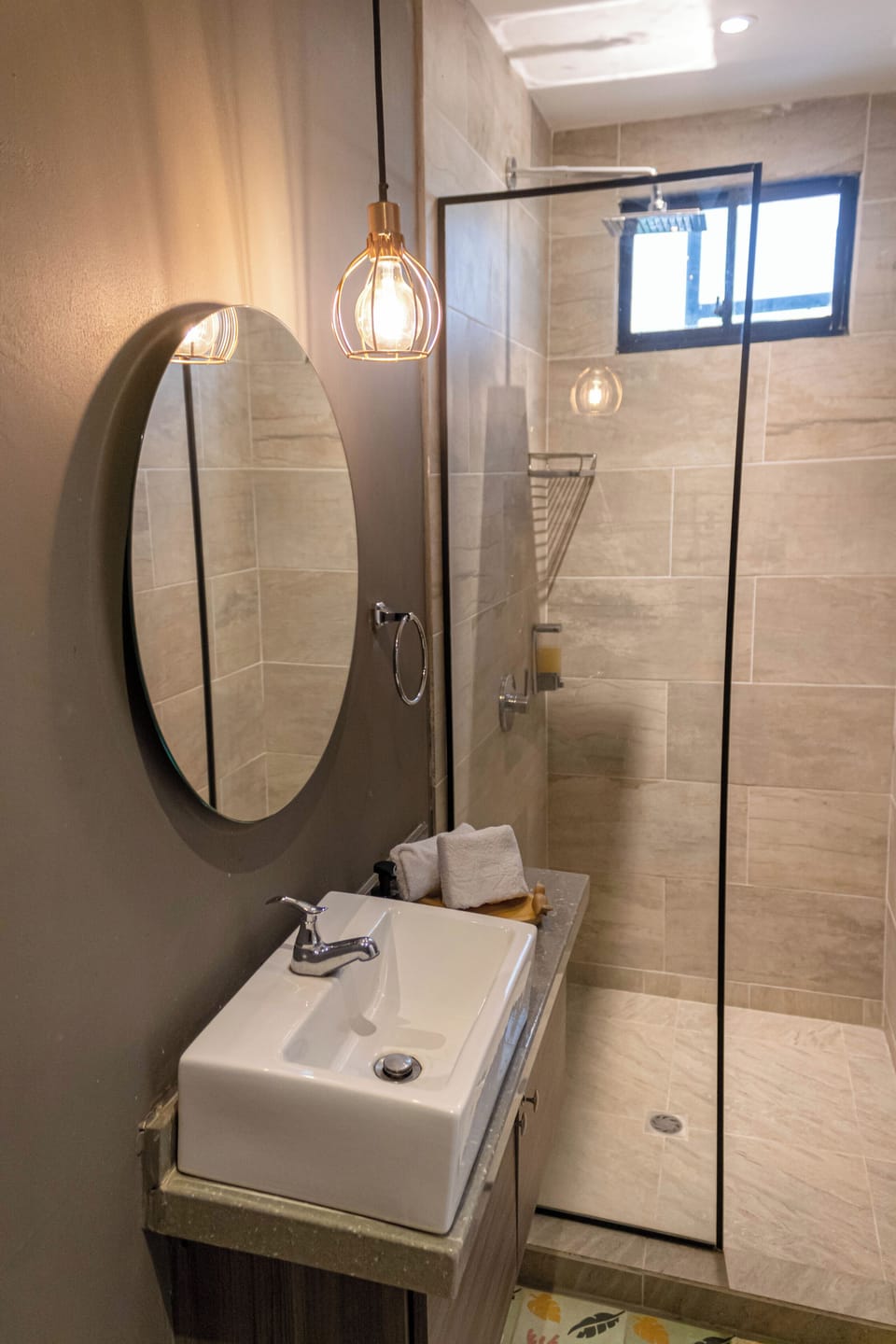 Standard Quadruple Room, Courtyard View | Bathroom | Shower, towels, toilet paper