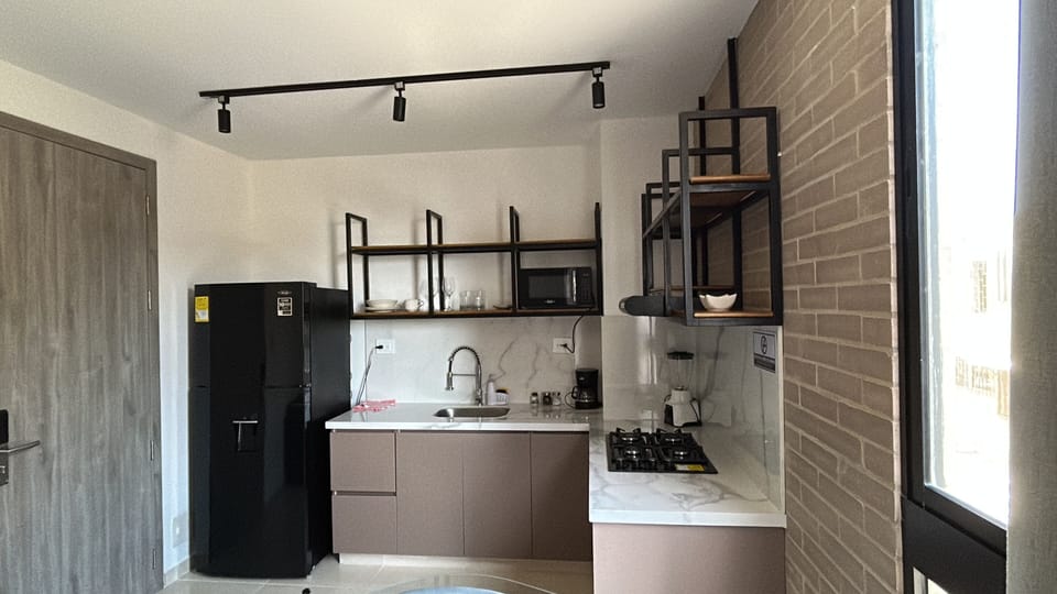 Apartment, 1 King Bed, Non Smoking | Private kitchen | Espresso maker, full-size fridge, microwave, stovetop