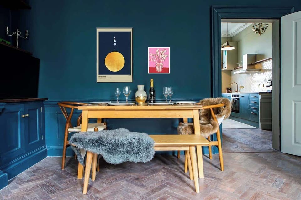 Exquisitely decorated living and dining room