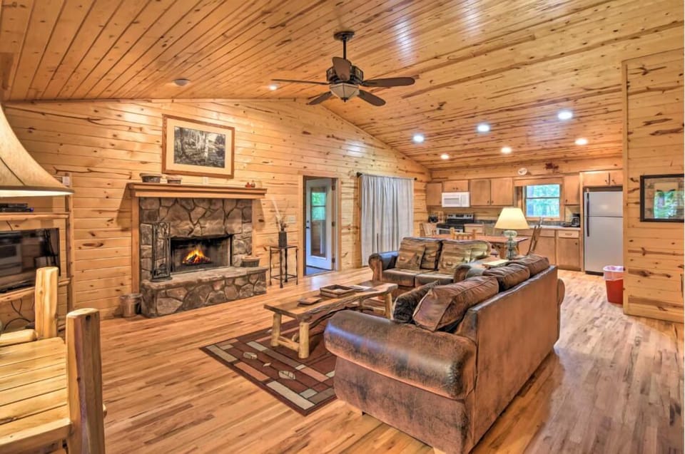 Cozy up in front of the Wood Burning Fireplace