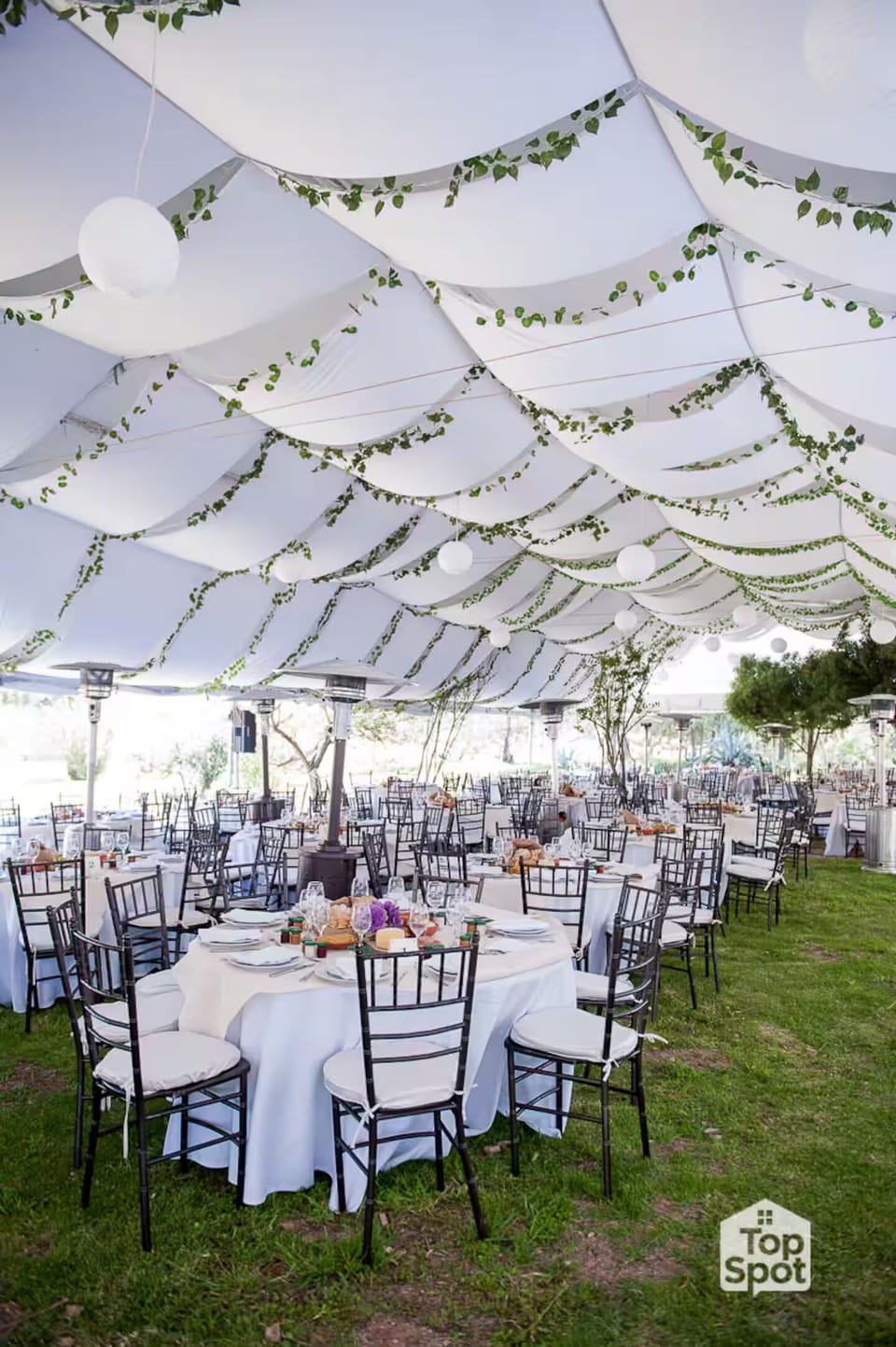 Outdoor banquet area
