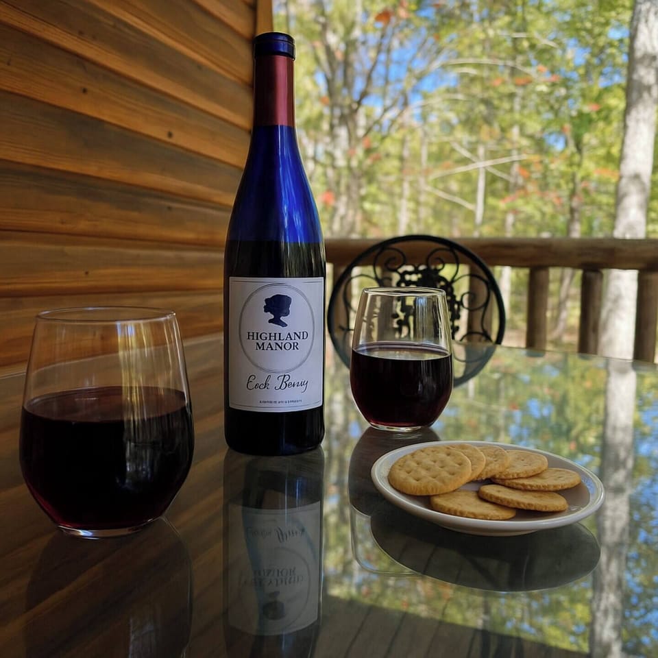 There is a small table on the front porch to relax and watch for the frequent deer and wild turkey visitors.