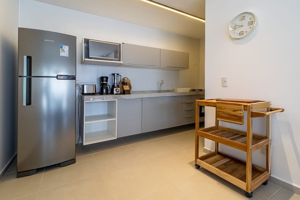 Apartment | Private kitchen | Fridge, microwave, oven, stovetop