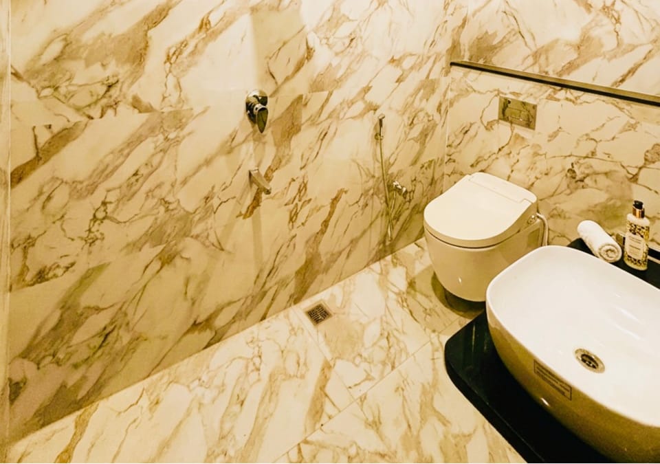 Deluxe Double Room | Bathroom | Shower, hair dryer, towels, soap