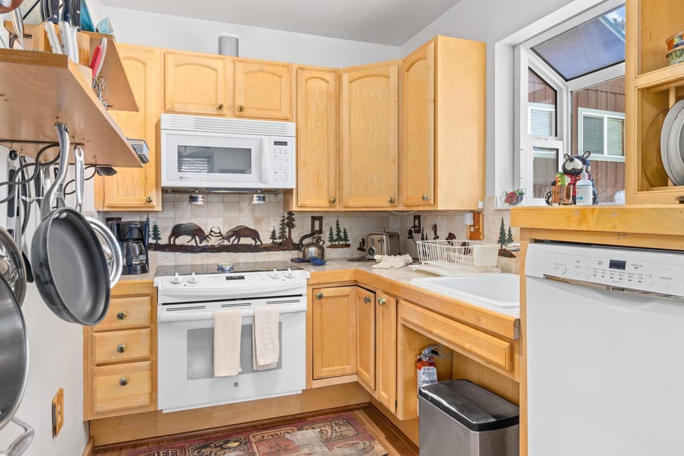 Cozy kitchen with bright natural light and modern amenities