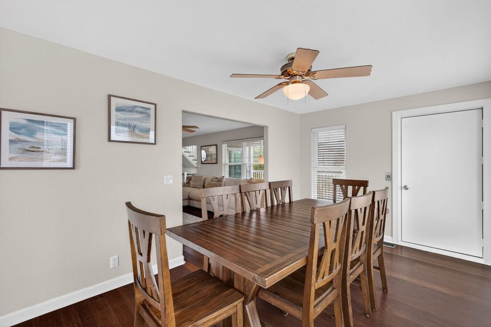 Dining space designed for connection during your beach getaway.