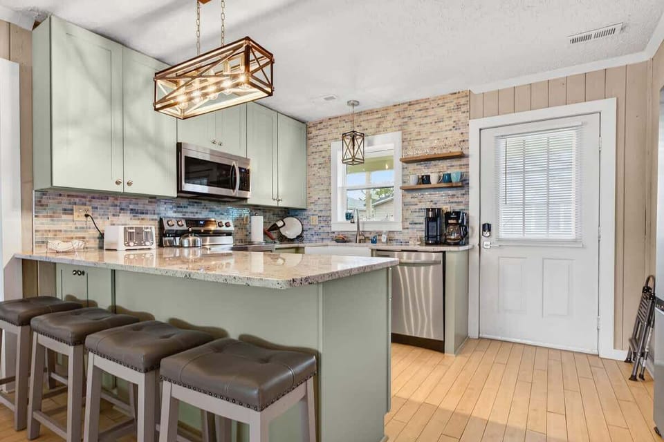 Solid surface countertops and ample prep space