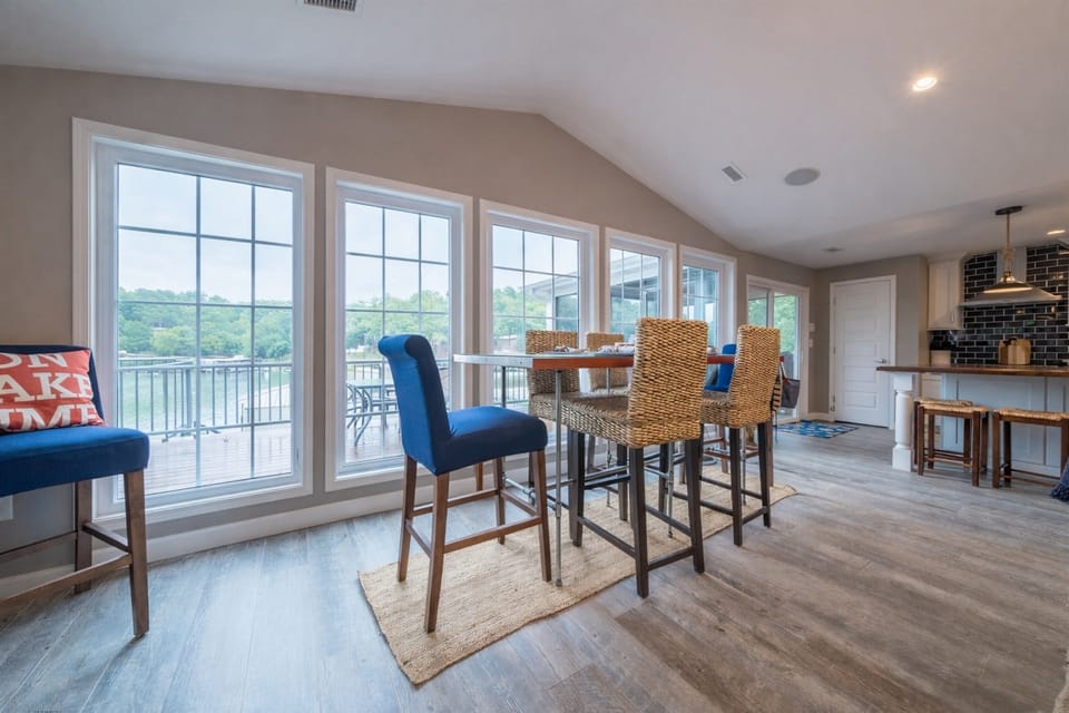Nice large windows and an awesome table to have that morning breakfast or evening meal.
