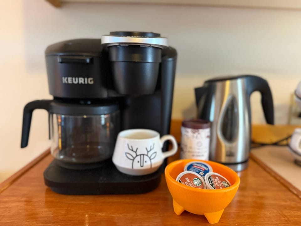 Enjoy a cup of coffee or cocoa in the morning.